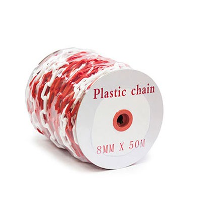 red white plastic chain